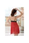 Embroidery Sleepwear Lace Chemise Mini Dress Red