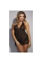 Lace Babydoll Halter Chemise V Neck Nightgown Black