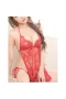 Lingerie Backless Eyelash Lace Chemise Babydoll Nightwear Red