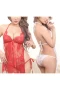 Lingerie Backless Eyelash Lace Chemise Babydoll Nightwear Red