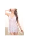 Lingerie Backless Eyelash Lace Chemise Babydoll Nightwear White