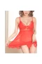 Eyelash Lace Chemise Babydoll Nightwear Red