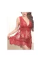 Eyelash Lace Babydoll Mesh Sheer Chemises Red