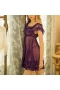 Lotus Leaf Lace Hem Babydoll Strap Chemise Purple