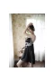 Satin Lace Nightgown Babydoll Sleepwear Dress Black