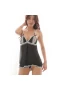 V Neck Chemise Strap Nightwear Mesh Teddy