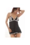 V Neck Chemise Strap Nightwear Mesh Teddy