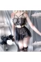 Lace Babydoll Strap Chemise Mesh Sleepwear Black 1119