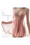 Women Lingerie Babydoll Nightgown Mesh Chemise Pink