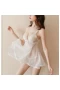 Women Lingerie Babydoll Nightgown Mesh Chemise White