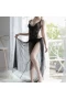 Halter Deep V Neck Lingerie Floral Lace Bodysuit Black