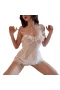 Mesh Strap Nightie V Neck Backless Dress Sleepwear White