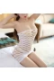 Women's Mesh Lingerie Fishnet Babydoll Mini Dress White