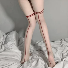 Back Seamed Stockings Red
