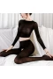 Mesh Sheer Crop Top Bodystocking Lingerie Set