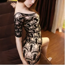 Long Sleeve Lace Mini Dress Lingerie Underwear