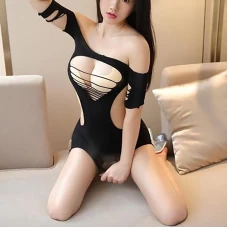 Off Shoulder Mesh Mini Dress Sexy Teddy Sleepwear