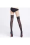 Women's Sheer Thigh-High Stockings WIth Lace Edge Black