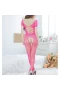 Sexy Slim Tight Pantyhose Crotchless Bodystocking Hot Pink