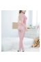 Sexy Slim Tight Pantyhose Crotchless Bodystocking Pink