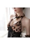 Sexy Lace Teddy Chemise Leopard Bodysuit 4pcs Set