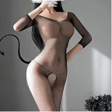 Womens Sheer Mesh Lingerie Fishnet Bodystocking