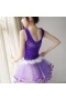 Tulle Bodystocking Cute Princess Dress with Stockings Purple