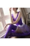 Tulle Bodystocking Cute Princess Dress with Stockings Purple