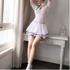 School Girl Mesh Dress Hot Stockings Ladies Lingerie