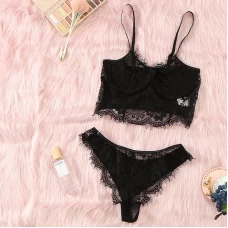 Lace Bra and Panty Set Eyelash Bra Lingerie