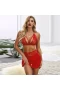 Lace Bralette with Mini Skirt Teddy Lingerie Set Red