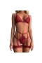 Lace Bra and Panty Sets Strappy 2 Piece Red