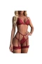 Lace Bra and Panty Sets Strappy 2 Piece Red