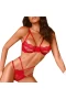 Cut Out Sexy Lingerie Set Bra and Panty Red