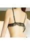 Three-Point Sexy Lace Open File Backless 2 Sets Black