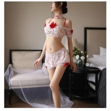 Sexy Lingerie Lace Cute Strawberry Print Strap