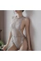 Lace Edge Bodysuit for Women Lingerie Sexy White 1433