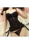 Black Lace Edge Sexy See Through Women Lingerie Set