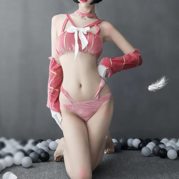Cosplay Lingerie Cat Kitten Costume Sexy Outfit Pink