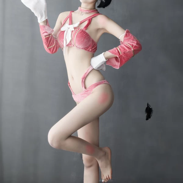 Cosplay Lingerie Cat Kitten Costume Sexy Outfit Pink