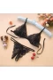 Sexy Lace Edge Open Crotch Women Lingerie Set Black