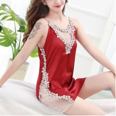 Lace Babydoll Chemises Sexy Lingerie Dress Red