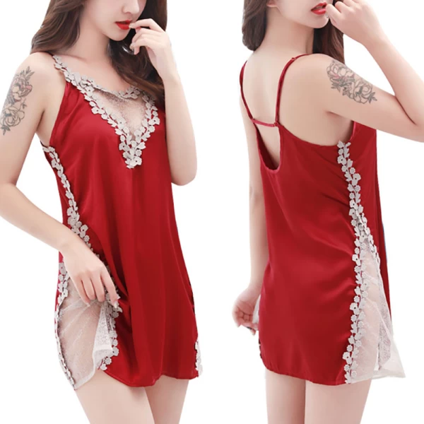 Lace Babydoll Chemises Sexy Lingerie Dress Red