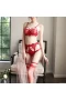 Three-point Sexy Floral Lace Lingerie Set Red