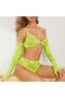 Sexy Bra and Panty Set Babydoll with Gloves Green