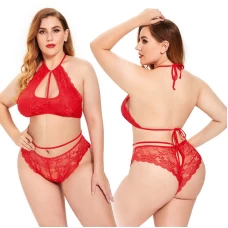 Plus Size 2 Piece Lace Lingerie Set Nightwear