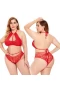 Plus Size 2 Piece Lace Lingerie Set Nightwear