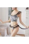 Lace Bra and Panty Set Bralette Sleepwear Gray