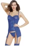 Women's Lingerie Set Deep Blue Erotic Chemise