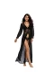 Sheer Mesh Kimono Robe Sexy Lingerie Long Nightgown